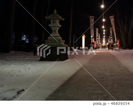 雪国の夜の初詣 イメージ 46839354