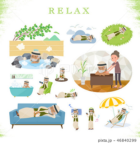 flat type Arab old men_relax 46840299