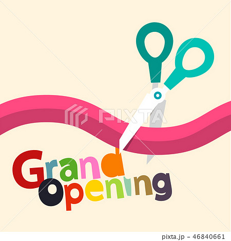 Grand Opening Vector Design with Ribbon, Scissors 46840661
