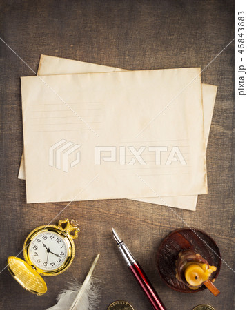 retro design concept at wooden background 46843883