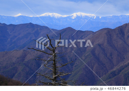 山梨県の三ツ峠山(木無山)から西側の南アルプス方面を見る 山梨県の三ツ峠山(木無山)から西側の南アルプス方面を見る 46844276