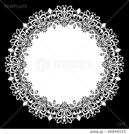 Lace round paper doily, lacy snowflake 46846523