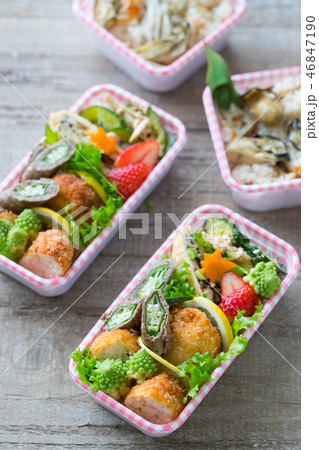 海老カツと肉巻きのお弁当 海老カツと肉巻きのお弁当 46847190