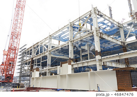 建設現場　建設　工事　重機　クレーン 46847476