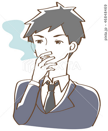たばこを吸う男性のイラスト素材