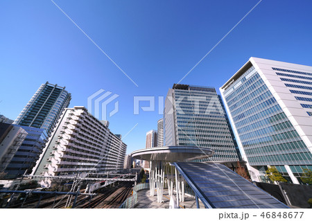 日本の東京都市景観　大崎の高層ビル群などを望む 46848677