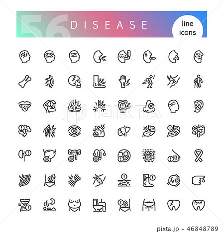 Disease Line Icons Set 46848789