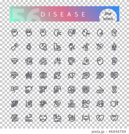 Disease Line Icons Set 46848789