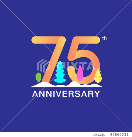 75 years anniversary celebration logotype.  46849251