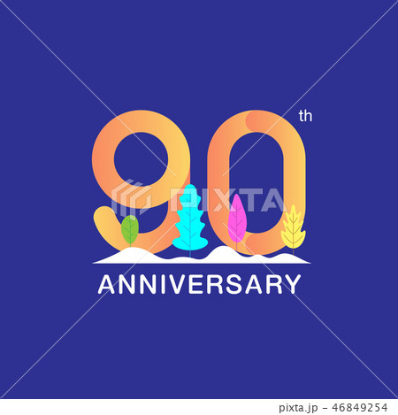 90 years anniversary celebration logotype. 46849254