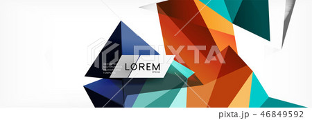 Mosaic triangular low poly style abstract geometric background. Polygonal vector. Abstract white 46849592