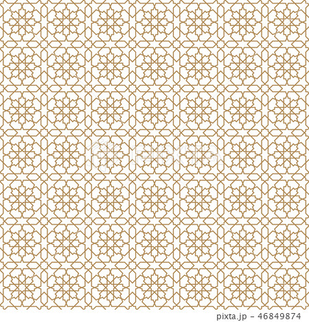 Seamless arabic geometric ornament in golden color 46849874