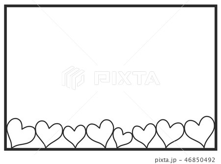 シンプルなハートのフレームのイラスト素材