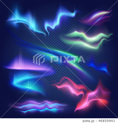Colorful Aurora Borealis Transparent Set  46850941