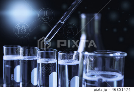 Researcher with glass laboratory chemical 46851474