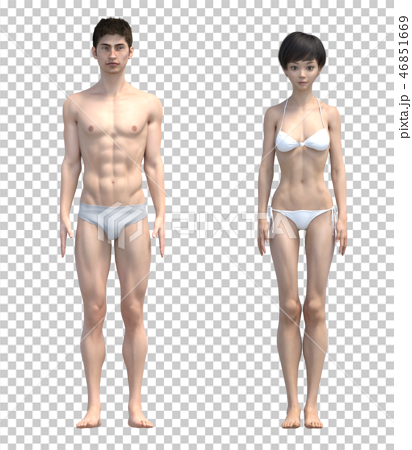 Men and women of the body comparison image - Stock Illustration