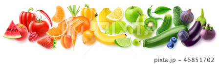 Isolated fruits in a line Isolated fruits in a line 46851702