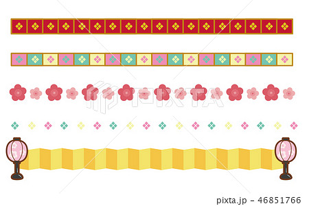 雛祭り 3月の罫線 ラインセットのイラスト素材 46851766 Pixta