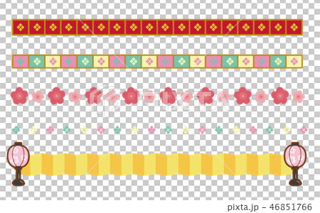 雛祭り 3月の罫線 ラインセットのイラスト素材 46851766 Pixta