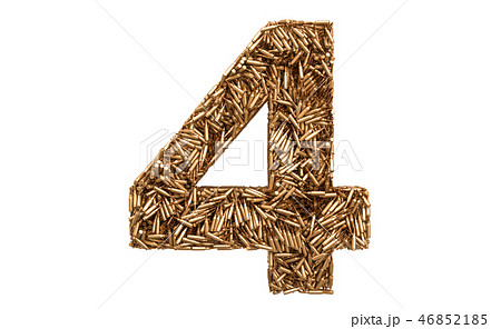 Number 4 from bullets, 3D rendering Number 4 from bullets, 3D rendering 46852185