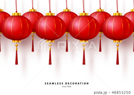 Vector Chinese red paper traditional lantern 46853250