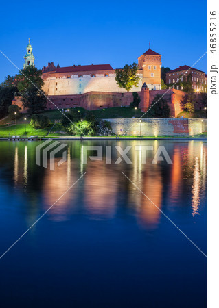 Wawel Castle at Night in Krakow Wawel Castle at Night in Krakow 46855216
