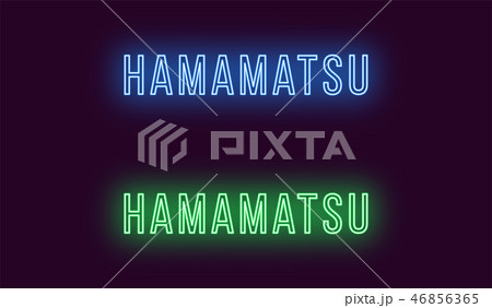 Neon name of Hamamatsu city in Japan. Vector text 46856365