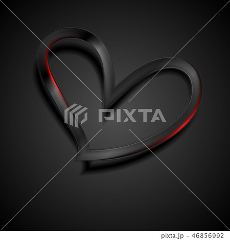 Black glossy heart with red lights backgroundのイラスト素材 [46856992] - PIXTA
