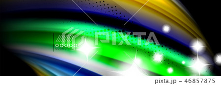 Rainbow color fluid wave lines flow poster. Wave Liquid shapes design 46857875