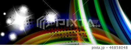 Rainbow color fluid wave lines flow poster. Wave Liquid shapes design 46858048