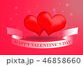 Two red hearts and a pink ribbon with the inscript 46858660