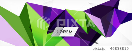 Mosaic triangular low poly style abstract geometric background. Polygonal vector. Abstract white 46858819