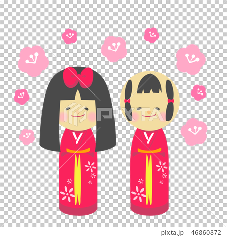 こけし　赤　女の子　伝統郷芸　土産物 46860872