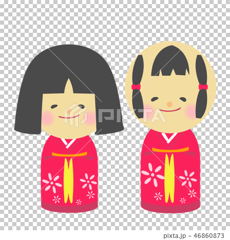 Kokeshi紅色女孩傳統鎮藝術紀念品 Kokeshi紅色女孩傳統鎮藝術紀念品 46860873