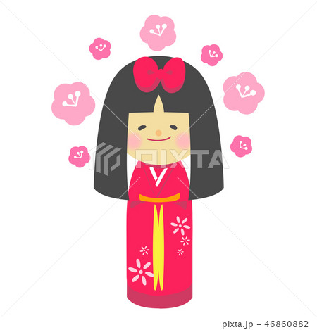 こけし　赤　女の子　伝統郷芸　土産物 46860882