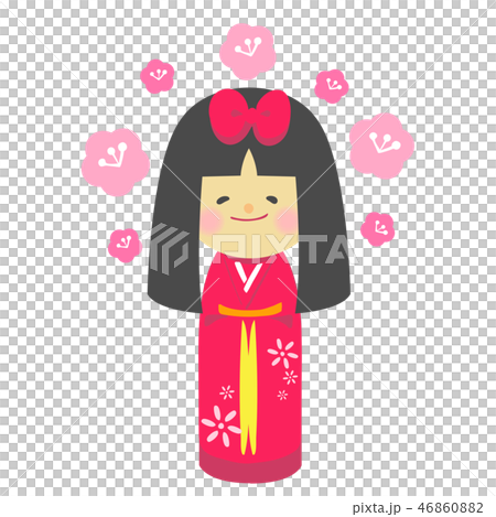 こけし　赤　女の子　伝統郷芸　土産物 46860882