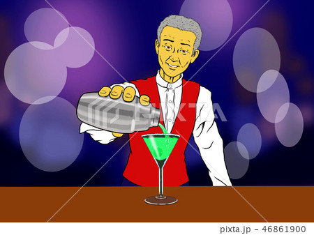 シニアのバーテンダー 46861900