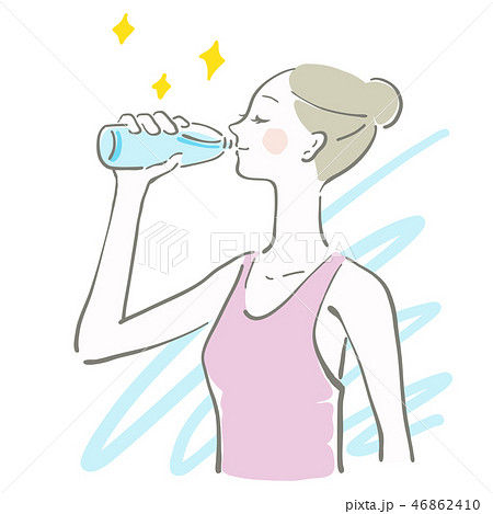 イラスト素材 水を飲む女性 Procreate逆引き辞典