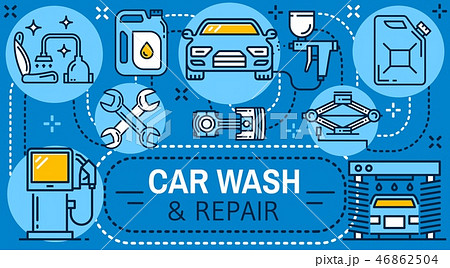 Car wash service and auto repair mechanic garage 46862504