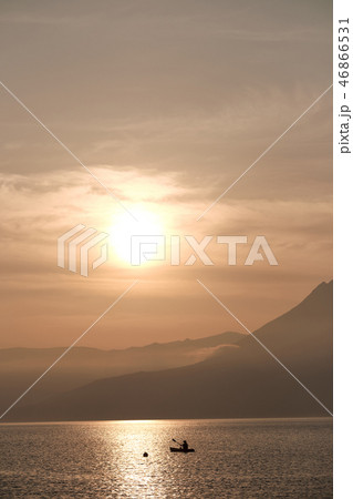 支笏湖 ボート 夕暮れ 支笏湖 ボート 夕暮れ 46866531