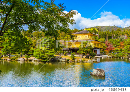 Beautiful Kinkakuji temple with golden pavillion in Kyoto japan Beautiful Kinkakuji temple with golden pavillion in Kyoto japan 46869453
