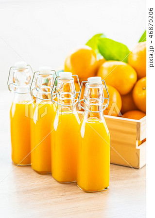 Fresh orange juice for drink in bottle glass 46870206
