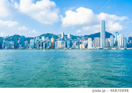 Beautiful architecture building exterior cityscape of hong kong city skyline 46870998
