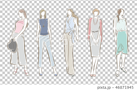 女性のファッションイラスト 46871945