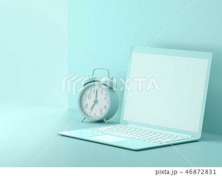 Minimal idea concept, Laptop  mock-up on Work desk 46872831