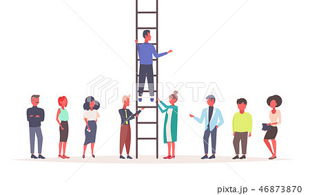 Business People Holding Staircase Businessman Stock Illustration