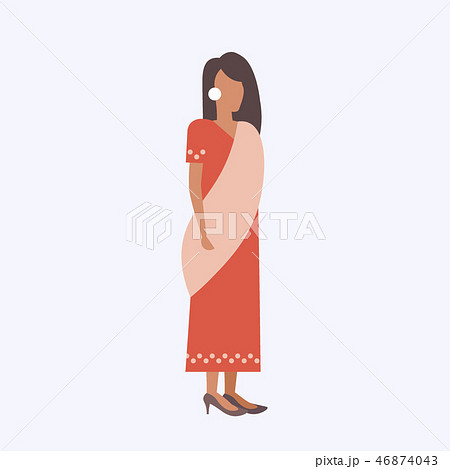 indian woman wearing traditional clothes girl... - Stock Illustration  [46874043] - PIXTA