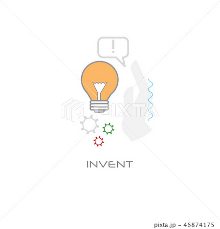 new idea inspiration light lamp creative business invent concept line style isolated 46874175