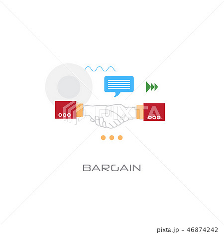 business agreement hand shake bargain concept flat style isolated 46874242