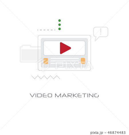 digital business video marketing strategy concept line style isolated 46874483